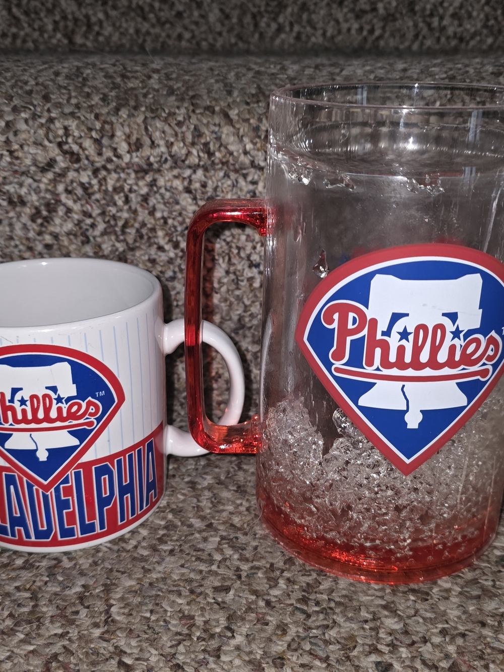 Philadelphia Red and White Glass Beer Mug and Ceramic Coffee Mug Set